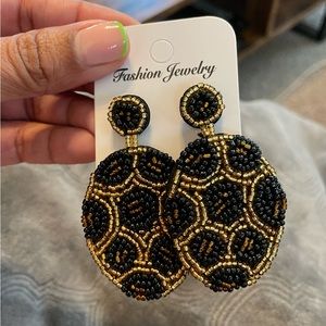 Leopard beaded style earrings